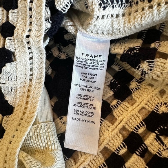 NWT Revolve Frame Crocheted Cotton-Blend Women's Mini Dress Size Small - Picture 10 of 11